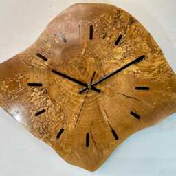 Large Wooden Wall Clock, Silver Birch Farmhouse Style Unusual Wood Rustic Clocks, Wood Clock UK - thumbnail 2