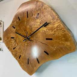 Large Wooden Wall Clock, Silver Birch Farmhouse Style Unusual Wood Rustic Clocks, Wood Clock UK - thumbnail 3