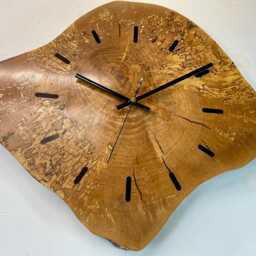 Large Wooden Wall Clock, Silver Birch Farmhouse Style Unusual Wood Rustic Clocks, Wood Clock UK - thumbnail 4