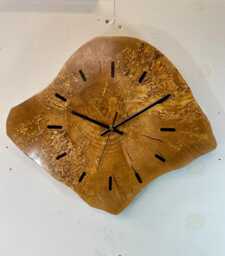 Large Wooden Wall Clock, Silver Birch Farmhouse Style Unusual Wood Rustic Clocks, Wood Clock UK