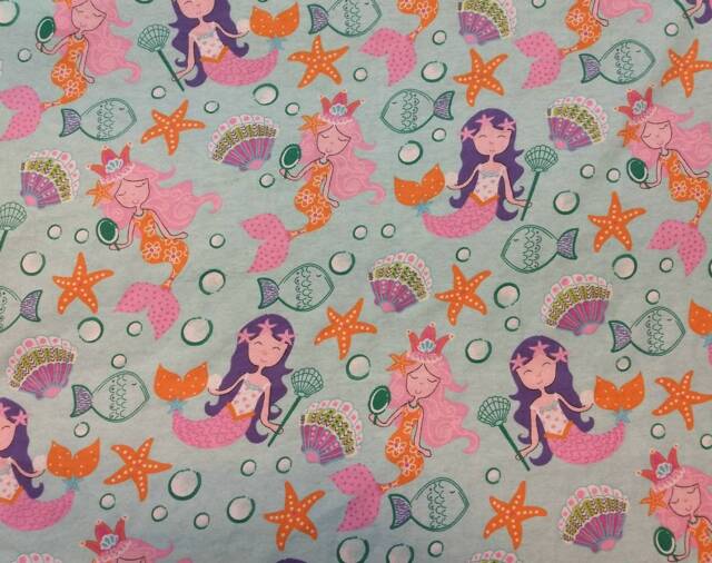 Mermaid Crib Sheet Cotton Or Flannel, Under The Sea Nursery - image 1