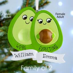 Personalised Family Christmas Xmas Tree Decoration Ornament - Avocado - thumbnail 1