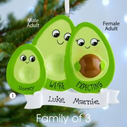 Personalised Family Christmas Xmas Tree Decoration Ornament - Avocado - thumbnail 2