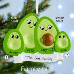 Personalised Family Christmas Xmas Tree Decoration Ornament - Avocado - thumbnail 3