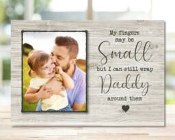 Personalised Gift For Dad From Baby, Custom Daddy Photo Frame Woodblock, 1st Father's Day Gift, New Fathers