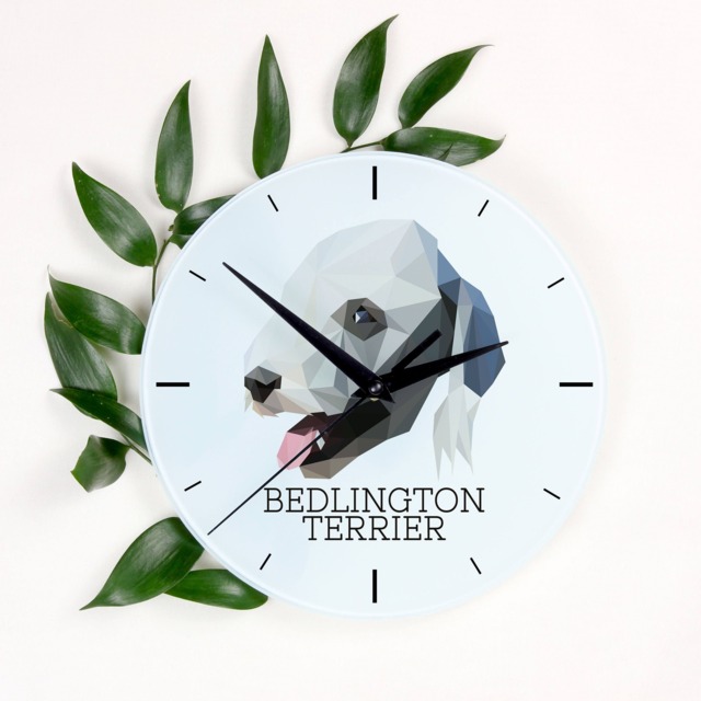 A Clock With A Bedlington Terrier Dog. New Collection The Geometric Dog - image 1