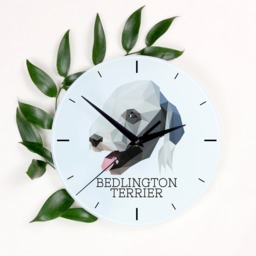 A Clock With A Bedlington Terrier Dog. New Collection The Geometric Dog