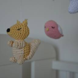 Baby Mobile With Forest Animals, Bird, Bunny, Squirrel, Hedgehog, Crib Mobile, Girl Nursery Decor, Nursery - thumbnail 3