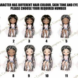 Wheelchair Girl, Personalised Cushion, User, Disability Awareness, Custom Character Girl in Wheelchair, Gift For Her - thumbnail 2