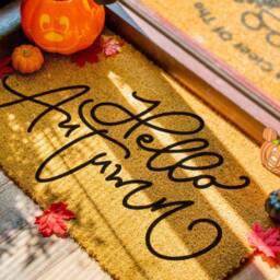Hello Autumn Fall Doormat - Porch Decor Welcome Door Mat Decorations - thumbnail 2