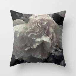 Velvet Pillow Peonies Throw Pillow, Old Masters, Velvet Boho Cushion, Flowers, 18x18In Or 22x22In, Decorative Bed Gift