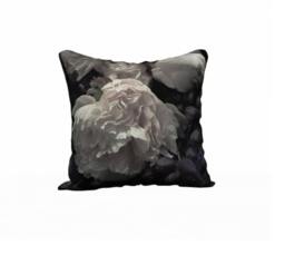 Velvet Pillow Peonies Throw Pillow, Old Masters, Velvet Boho Cushion, Flowers, 18x18In Or 22x22In, Decorative Bed Gift - thumbnail 3