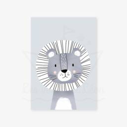 Children's Room Decoration Lion Poster, Personalized Name Safari Animals, Baby Shower Gift Idea - thumbnail 3