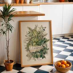 Dental Wall Art Print - Botanical Jaw Illustration Modern Dentist Office D??cor Anatomy Medical - thumbnail 2