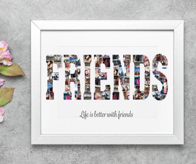 Personalized Photo Collage Print - Friends Picture Gift, Custom Wall Art, Friendship Keepsake - image 1
