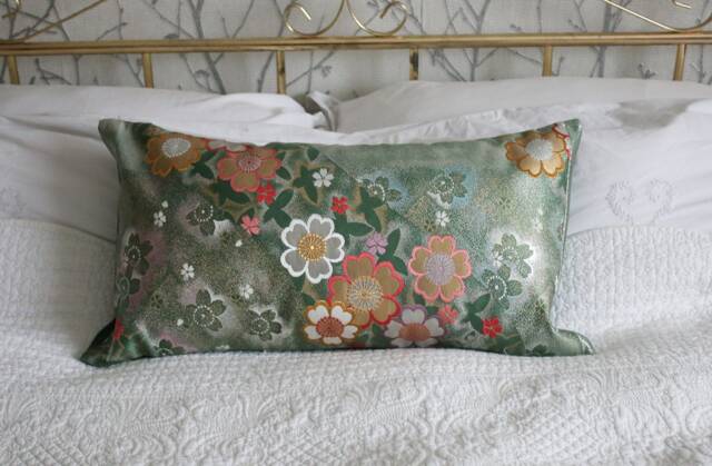 Silk Cushion Cover From Up-Cycled Vintage Obi - image 1