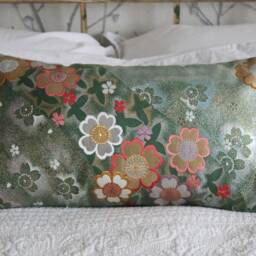 Silk Cushion Cover From Up-Cycled Vintage Obi - thumbnail 2