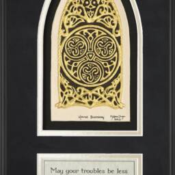 Celtic House Blessing - Hand Painted Cast Paper - Aesthetic Wall D??cor Irish Scottish Realtor Housewarming Gift May Your Troubles Poem - thumbnail 2