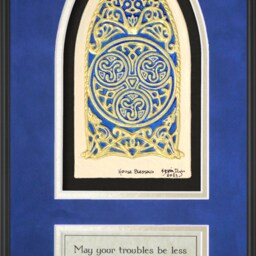 Celtic House Blessing - Hand Painted Cast Paper - Aesthetic Wall D??cor Irish Scottish Realtor Housewarming Gift May Your Troubles Poem - thumbnail 3
