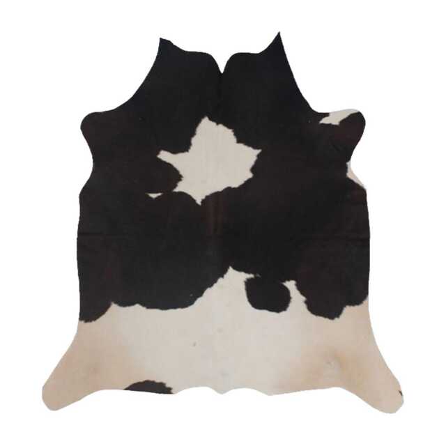 Authentic Black & White Cowhide Rug - Medium Natural Leather Skin For Elegant Interiors - 42x44 Inches - image 1