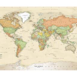 World Map Wall Mural Antique Oceans Design - Removable Peel & Stick - thumbnail 2