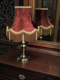 Burgundy Red Paisley Fabric Lampshade Handmade in The UK For Table & Floor Standard Lamp Shades, Ceiling Lights, Clip On Wall Lights - thumbnail 1