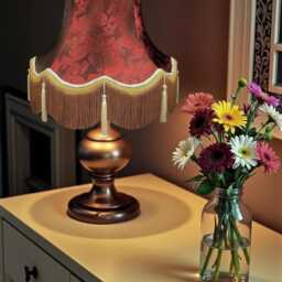 Burgundy Red Paisley Fabric Lampshade Handmade in The UK For Table & Floor Standard Lamp Shades, Ceiling Lights, Clip On Wall Lights - thumbnail 2