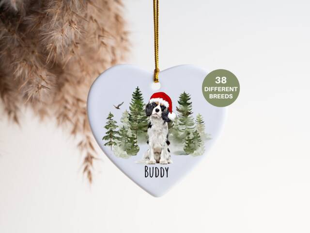 Cavalier King Charles Spaniel, Personalised Christmas Ornament, Tree Ornament Custom Dog Pet Lover Personalized Bauble - image 1