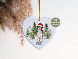 Cavalier King Charles Spaniel, Personalised Christmas Ornament, Tree Ornament Custom Dog Pet Lover Personalized Bauble - thumbnail 1