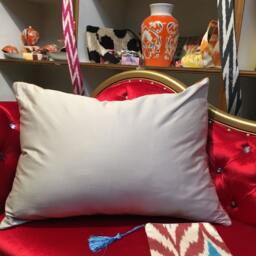 Handwoven Ikat Velvet Pillow Cover Orange Copper Accent - thumbnail 2