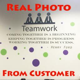 "Teamwork Wall Decals Quote Motivation Vinyl Stickers Henry Ford ""Coming Together Is A Beginning" - thumbnail 3