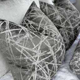 Abstract Linear Design Throw Pillow Cover in Smoke Grey - Designer Cushion Modern Home Decor - thumbnail 2