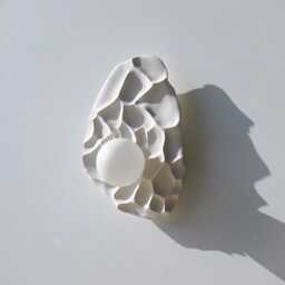 Handmade Ceramic Wall Sconce White Matte Lamp - thumbnail 1