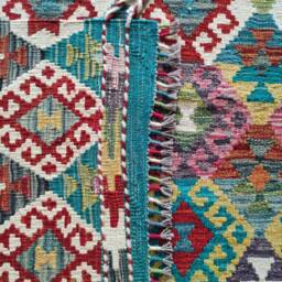 Kilim Rug Tribal, Handmade Artisan Afghan Turkish Aztec Sheep Natural Wool 190x130 cm - thumbnail 3