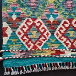 Kilim Rug Tribal, Handmade Artisan Afghan Turkish Aztec Sheep Natural Wool 190x130 cm - thumbnail 2