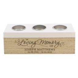 Personalised Memorial Tea Light Box Handcrafted Wooden Remembrance Gift - thumbnail 2