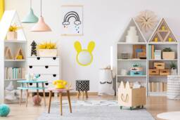 Easter Bunny/Rabbit Shaped Wooden Kids Shatterproof Wall Mirror -- Bedroom Decor - Nursery Decorations Baby Shower Gift - thumbnail 1