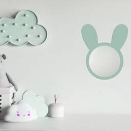 Easter Bunny/Rabbit Shaped Wooden Kids Shatterproof Wall Mirror -- Bedroom Decor - Nursery Decorations Baby Shower Gift - thumbnail 2