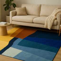 Luxurious Abstract Rug in Wool For Living Room, 5x8, 6x9, 8x11 - thumbnail 4
