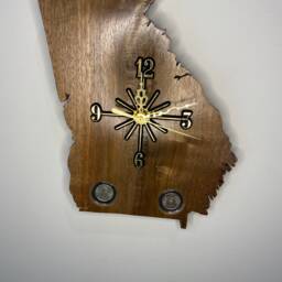 Georgia Handmade State Quarter Clock With Inlaid Quarters. Choice Of Wood. Customizable - thumbnail 3