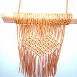 Macrame Wall Hanging - Beige Decor Woven Boho Home Present Until Valentine's Day Hanger - thumbnail 4