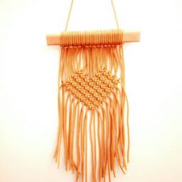 Macrame Wall Hanging - Beige Decor Woven Boho Home Present Until Valentine's Day Hanger - thumbnail 2