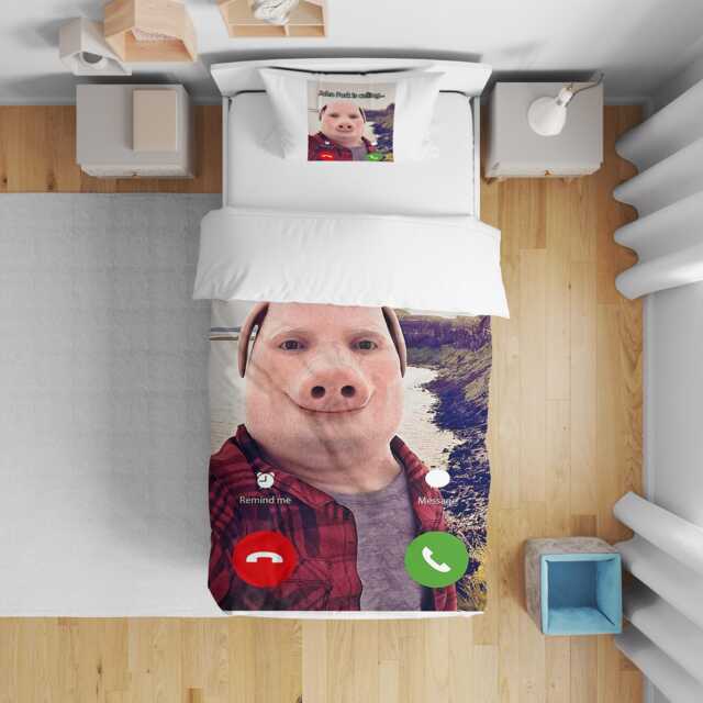 John Pork Cot Bedding - Custom Background Colour Funny Meme Design Viral Character Baby Blanket Internet Trend Nursery Gift - image 1