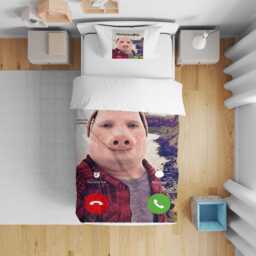 John Pork Cot Bedding - Custom Background Colour Funny Meme Design Viral Character Baby Blanket Internet Trend Nursery Gift - thumbnail 1