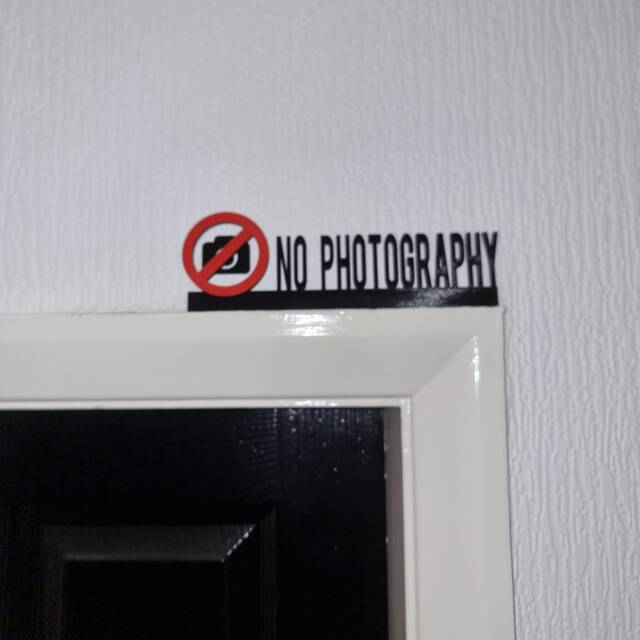 No Photography Door Topper, Shelf Decor, Wall Quirky Home Interior Gift, Door Decoration - image 1