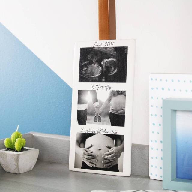 Mum To Be Ceramic Photo Tile - Personalised Print New Mom Mother's Day Pregnancy Announcement Baby Scan Memory Gift - image 1