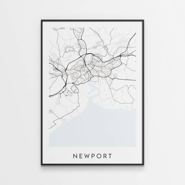 Newport Map Print - Minimal Poster Art Wales - image 1