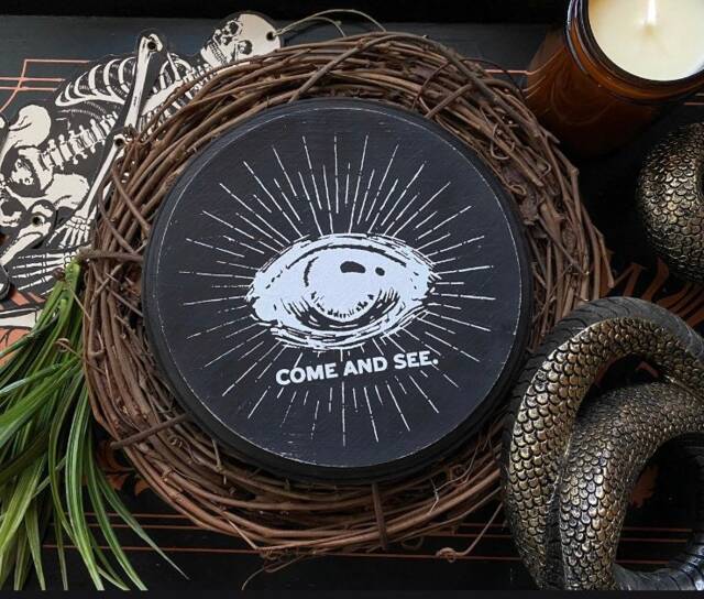 Come & See Eye Plaque, Goth Wood Sign, Gothic Decor, Religious, Occult, Witchy, Gallery Wall - image 1