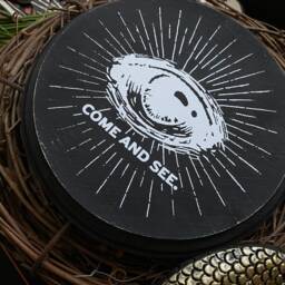Come & See Eye Plaque, Goth Wood Sign, Gothic Decor, Religious, Occult, Witchy, Gallery Wall - thumbnail 2