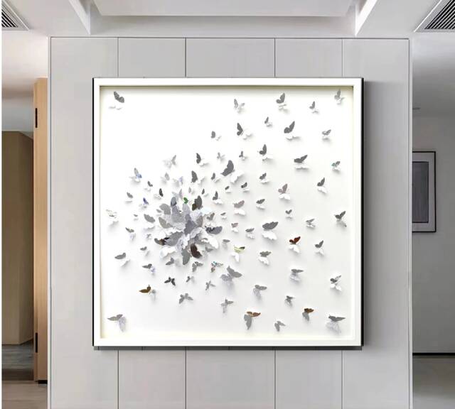 Butterflies Splash Silver - Wall Art Decor - image 1